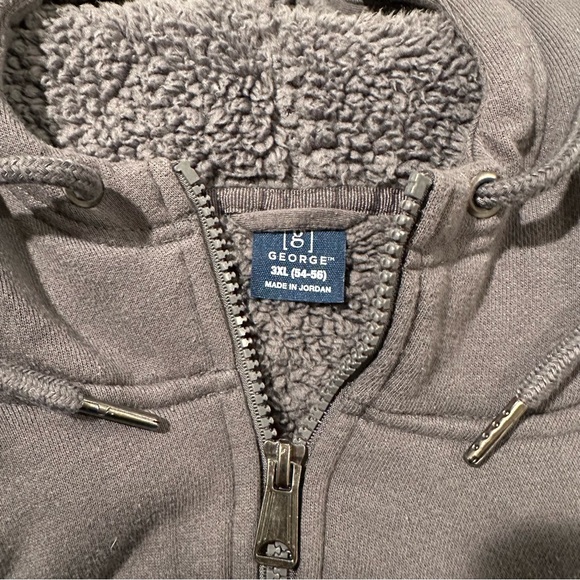 GEORGE Men’s 3X grey zip up hooded sweatshirt - Picture 3 of 4